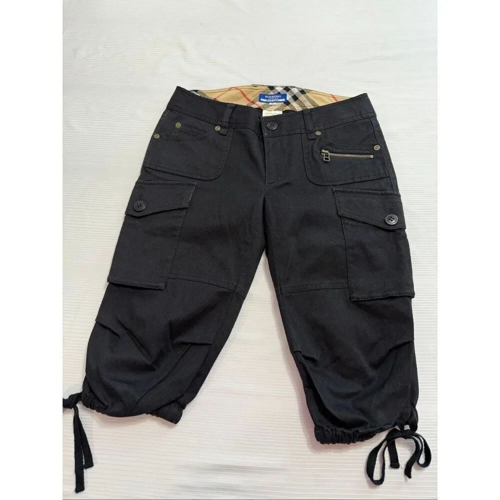 Burberry London Blue Label Black Cargo Shorts Size 36